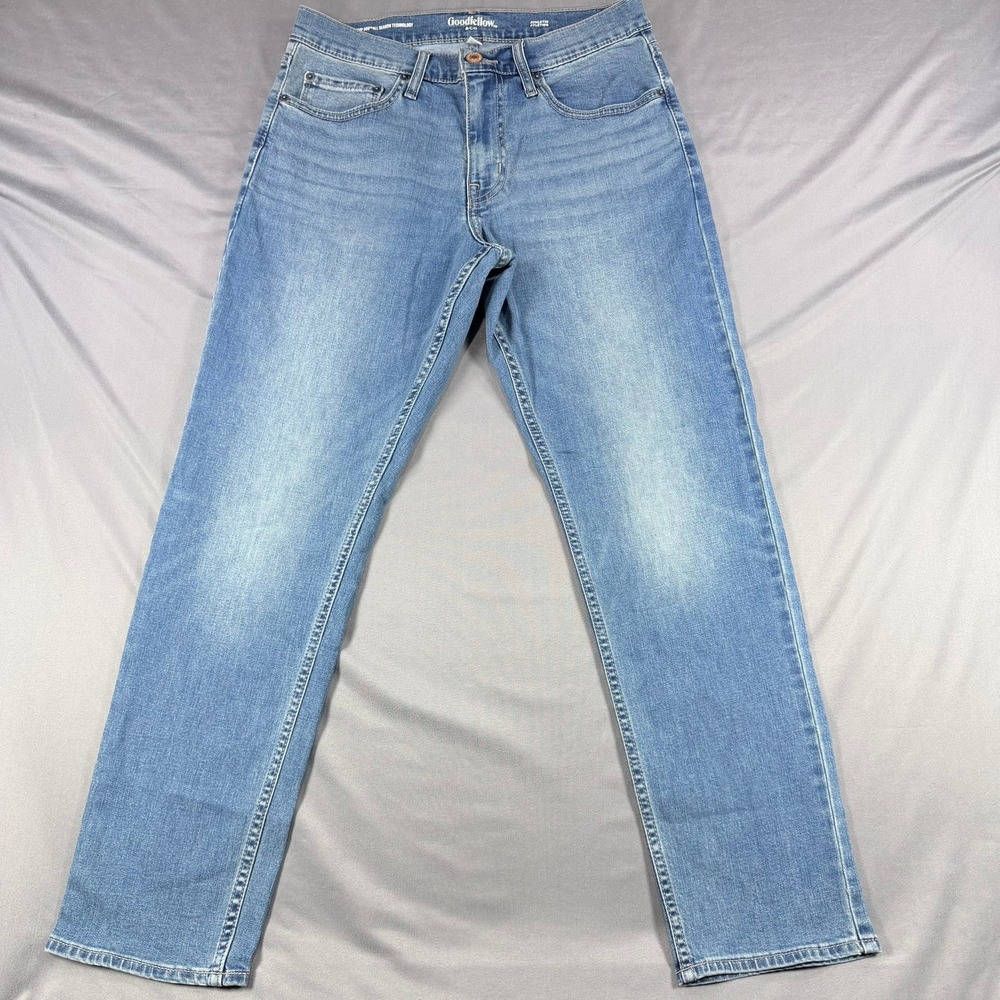 Goodfellow Mens 30x30 Blue Cotton Athletic Fit TruTemp 365 All Season Jeans